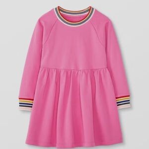 NEW Hanna Andrerson Rainbow Cuff Print Knit Dress In French Terry 3T